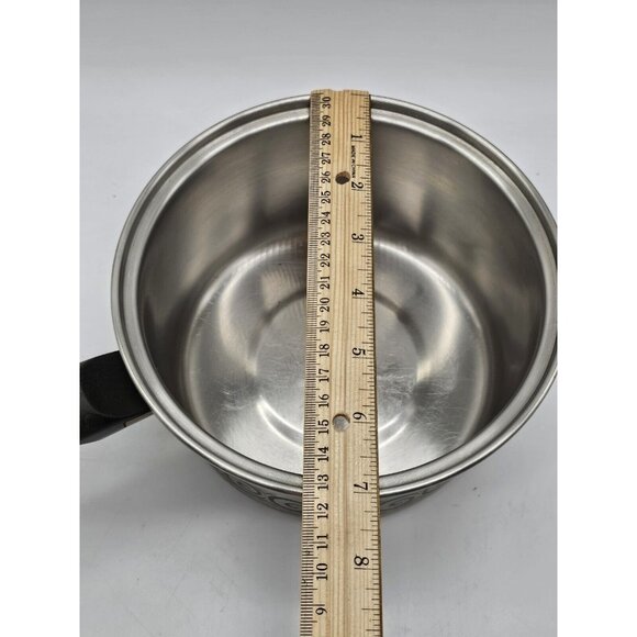 Vintage MCM Ecko Stainless Steel 2 Quart Pot W/ Cover And 10" Frying Pan - Picture 6 of 15